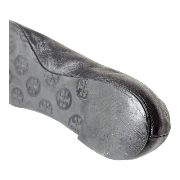 TORY BURCH Minnie Black Leather Ballet Flats Size 7M - Picture 10 of 11